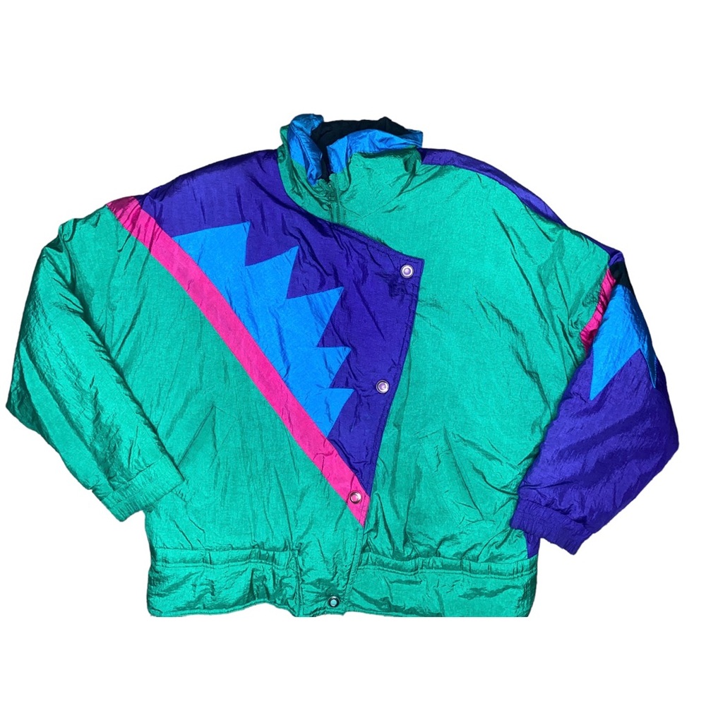 Andy Johns 1980s vintage retro colored windbreaker jacket.